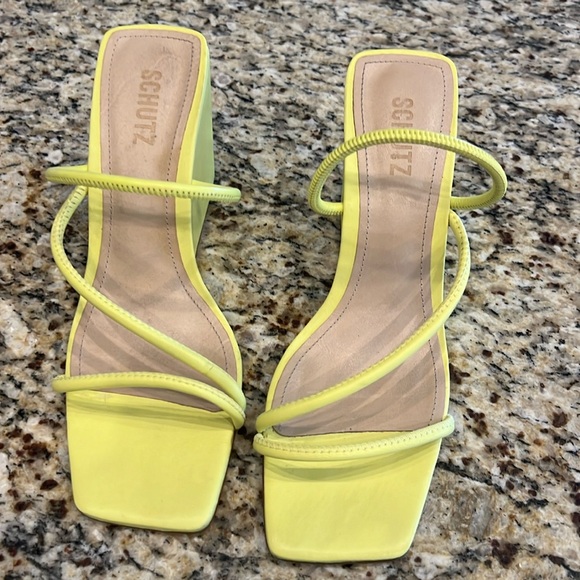 SCHUTZ Shoes - Neon yellow Schutz wedges size 9